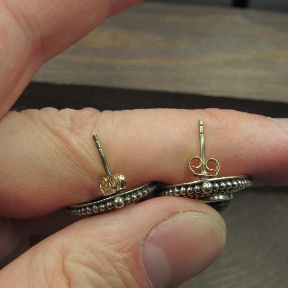 Sterling Silver Unique Tiger's Eye Stone Earrings - Picture 3 of 6